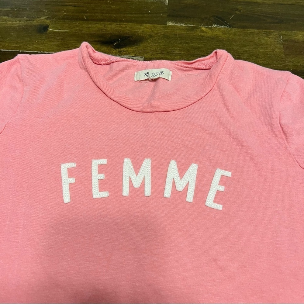 Madewell Pink Boxy Oversized Tee Shirt Femme Cotton T-Shirt XS - Picture 3 of 7